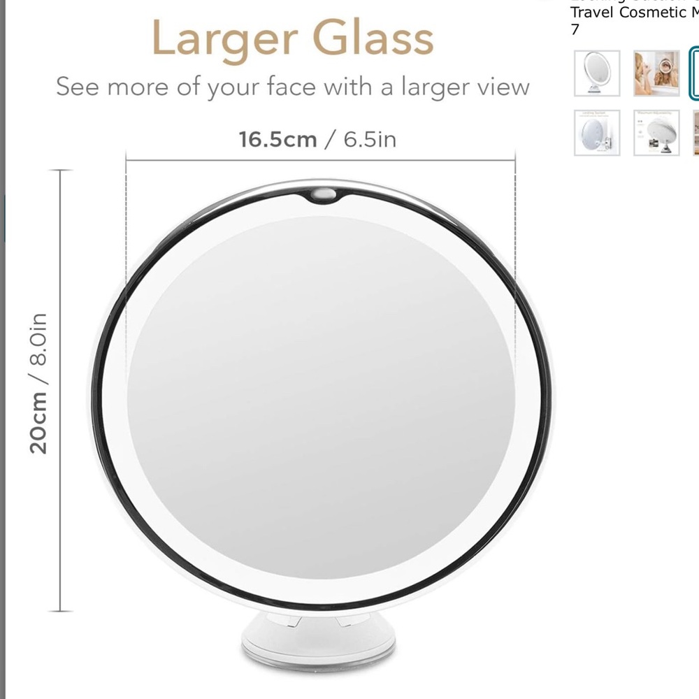 Magnifying Vanity Cordless Lighted Mirror 7X